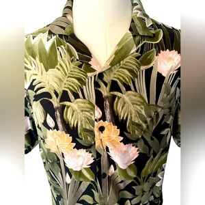 H&M Men’s Dress Shirt Hawaiian Print Regular Fir Medium